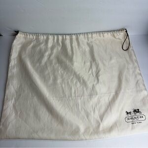 Coach Dust Bag Large Size Approx 23 x 18 Cream Drawstring Travel Lightweight